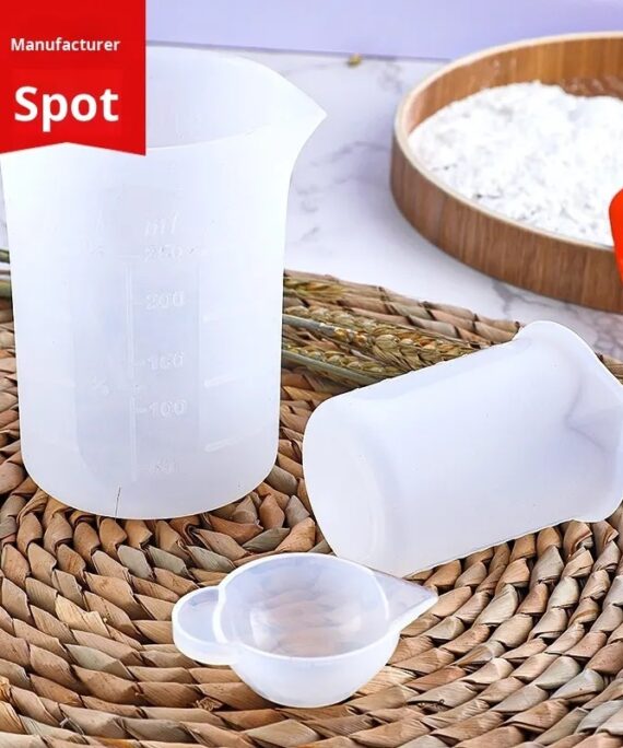 Multi-Specification Silicone Measuring Spoons with Scale DIY Resin Mold Mixing Tool Dispensing Cup 1-2L Capacity Hand Wash Only