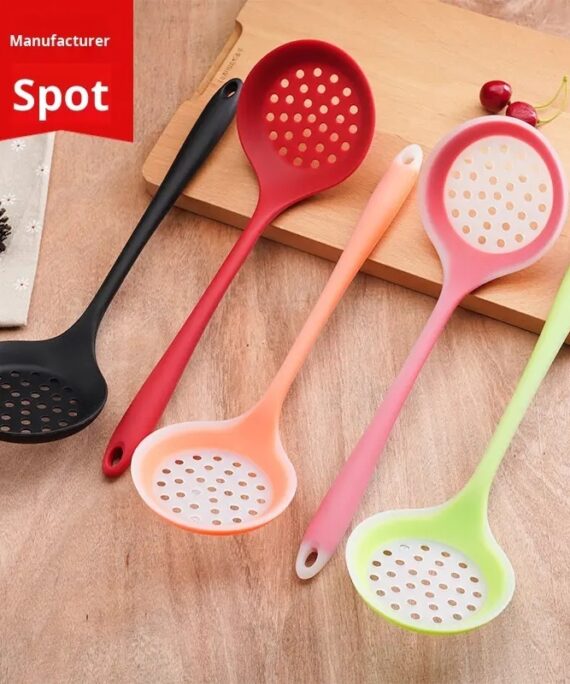 Yangjiang New Silicone Colander Cross-Border Kitchenware Household Long Handle Hot Pot Non-Stick Pan Large Wholesale
