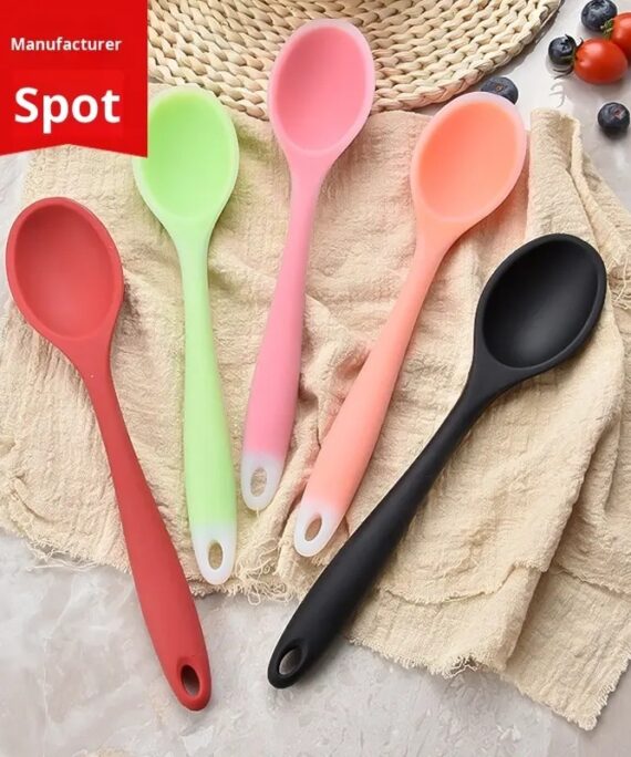 Translucent Silicone Spoon All-in-one Soup Spoon Kitchen Utensils Dense Spoon Rice Spoon Silicone Kitchen Utensils