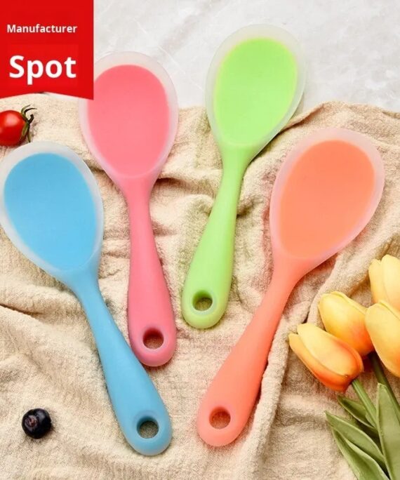 Large Silicone Rice Spoon, Multi-color Household Kitchen Rice Cooker, Non-stick Spoon for Holding Rice, Rice Spatula