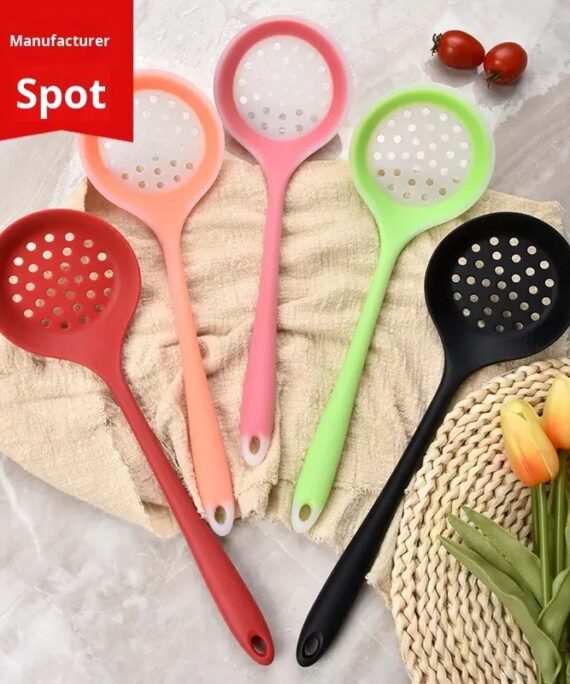 Factory-customized Semi-permeable Strainer Silicone Kitchenware, Household Soup Spoon, Ladle, Non-stick Pan Kitchenware