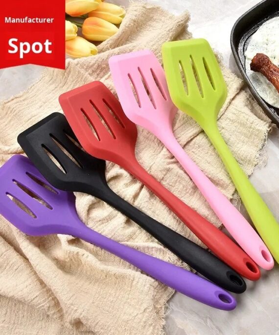 New Large-sized Silicone Spatula Non-stick Pan Available in 5 Colors for Kitchen Cooking Spatula