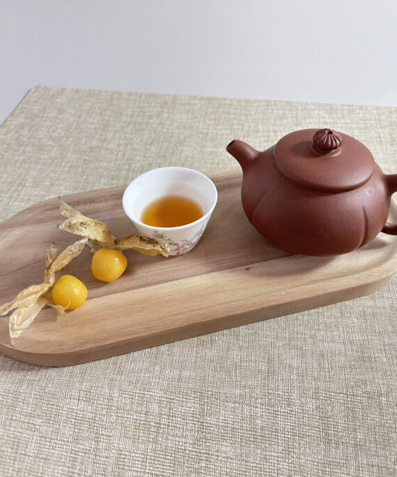 Solid Wood Acacia Tea Tray Coffee Plate Walnut Flat Dinner Tray Saucer