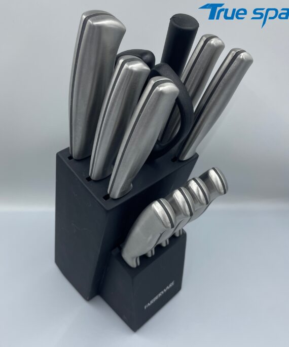 12-piece multi-functional stainless steel household kitchen chef knife set, steak, fruit and food scissors set