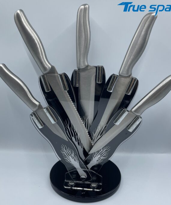 Wholesale Stainless Steel Knife Set of 6 Pieces, Non-stick Household Chef Knife Set, with Acrylic Knife Holder