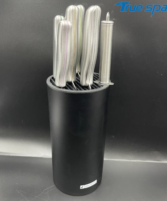 6-piece Best-selling Stainless Steel Kitchen Knife Set with Super sharp Knife Sheath and PP Block