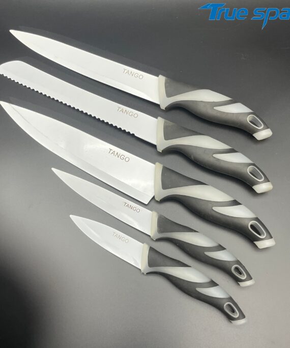 5-piece Kitchen Knife Set - Stainless Steel Chef's Knife and Carving Knife, with Polypropylene and TPR Handles