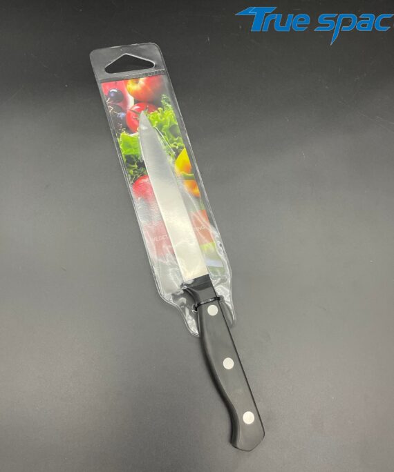 Black Plastic Handle Small Stainless Steel Fruit Knife, Portable Kitchen Knife