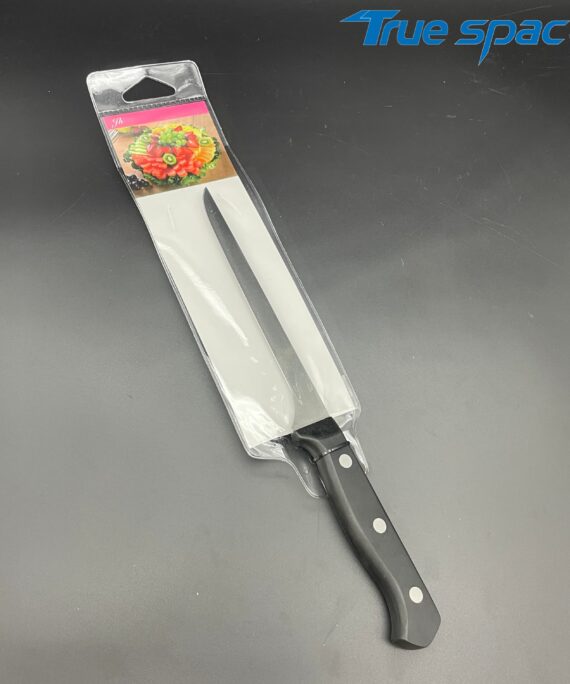 Professional Stainless Steel Boneless Fish Fillet Knife for the Kitchen with Black Plastic Handle