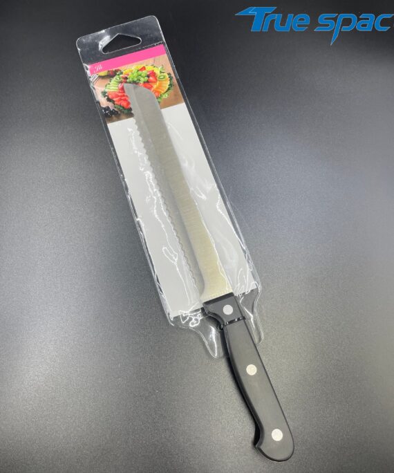 High Quality Stainless Steel Serrated Bread Knife Sharp Metal Ham Slicing Kitchen Knife