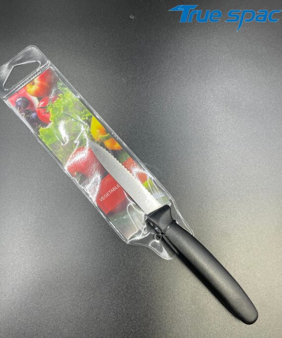 Serrated Blade Utility Knife with Black Handle and Multi-functional Features