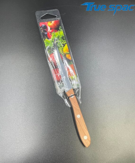 Durable Kitchen Accessory - Stainless Steel Steak Small Serrated Knife with Wooden Handle Serrated Knife for Kitchen Tools