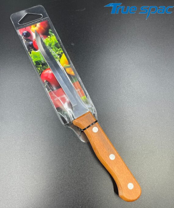 Lightweight Stainless Steel Knife with Wooden Handle for Use at Home, in Restaurants and Hotels