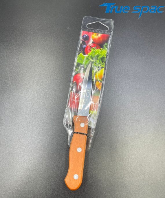 Professional Fruit Knife Made of Stainless Steel with Wooden Handle for Use in the Kitchen and Dining Area