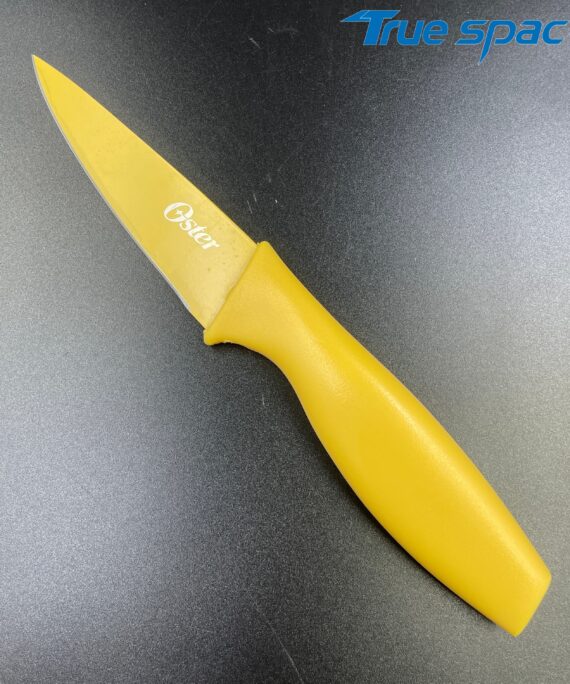 Stainless Steel Multi-functional Peeling Knife with Colored Coating, Yellow-coated Fruit Knife