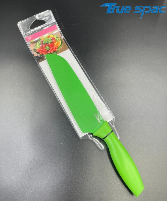 Green Non-stick Cooking Knife, Stainless Steel Three-pronged Knife, Polypropylene Handle, Chef's Knife