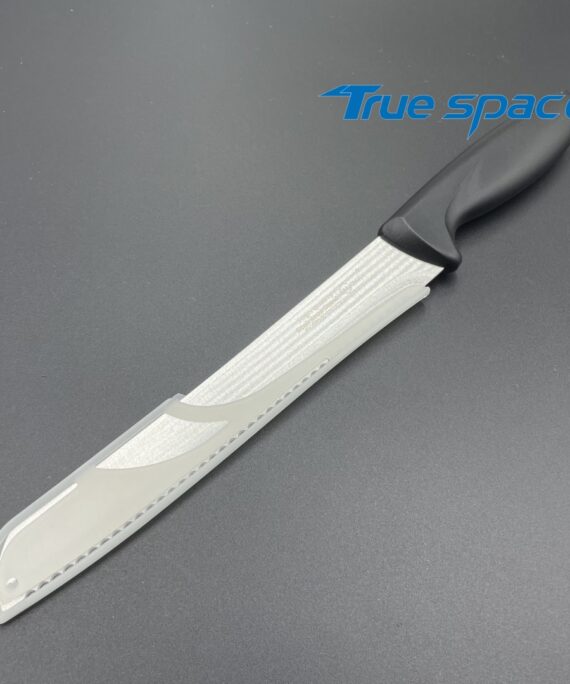 Stainless steel serrated bread knife, baguette baking and pastry cutting tool