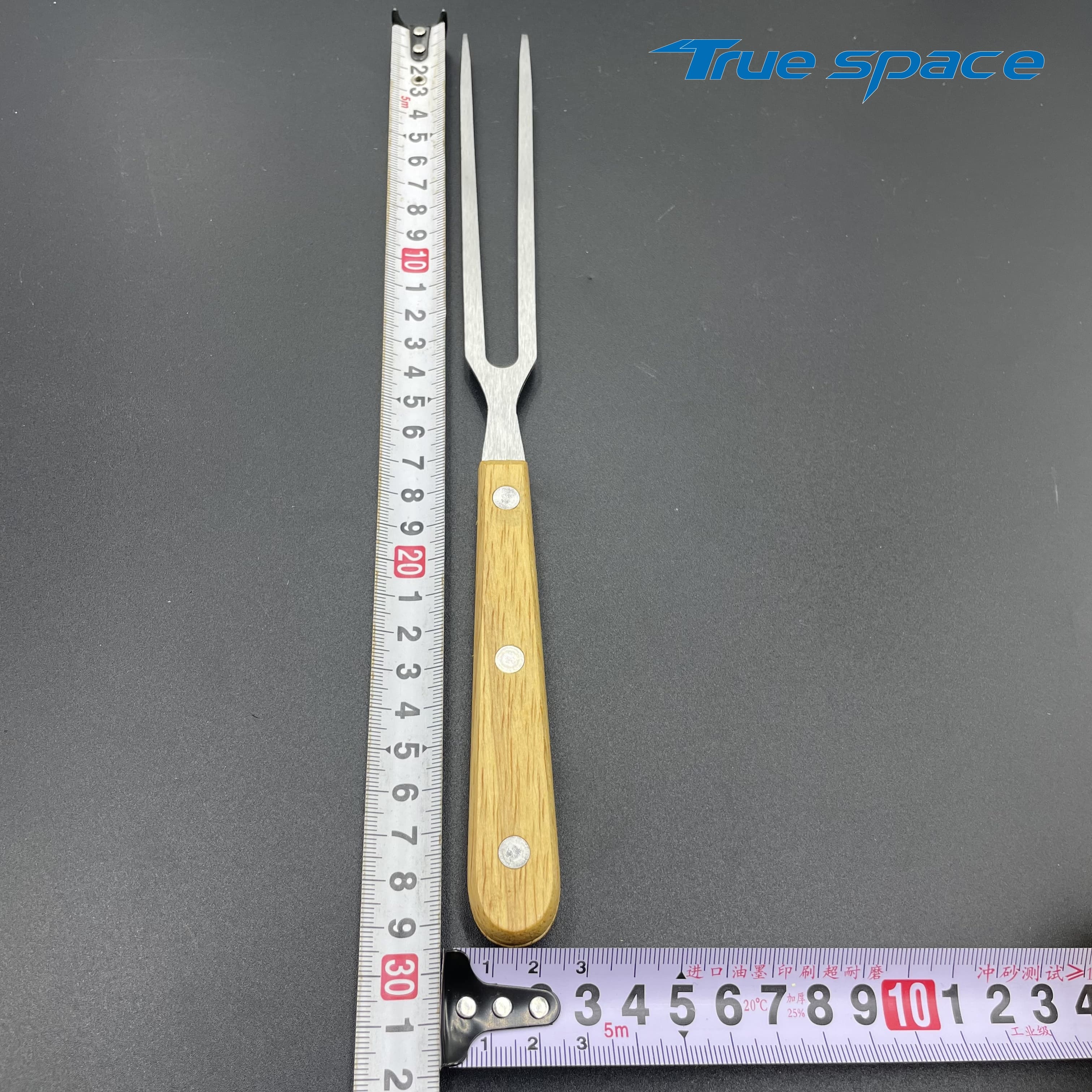 A Set of Stainless Steel Barbecue Knives and Forks with Wooden Handles for Outdoor Cooking Tools - Image 10