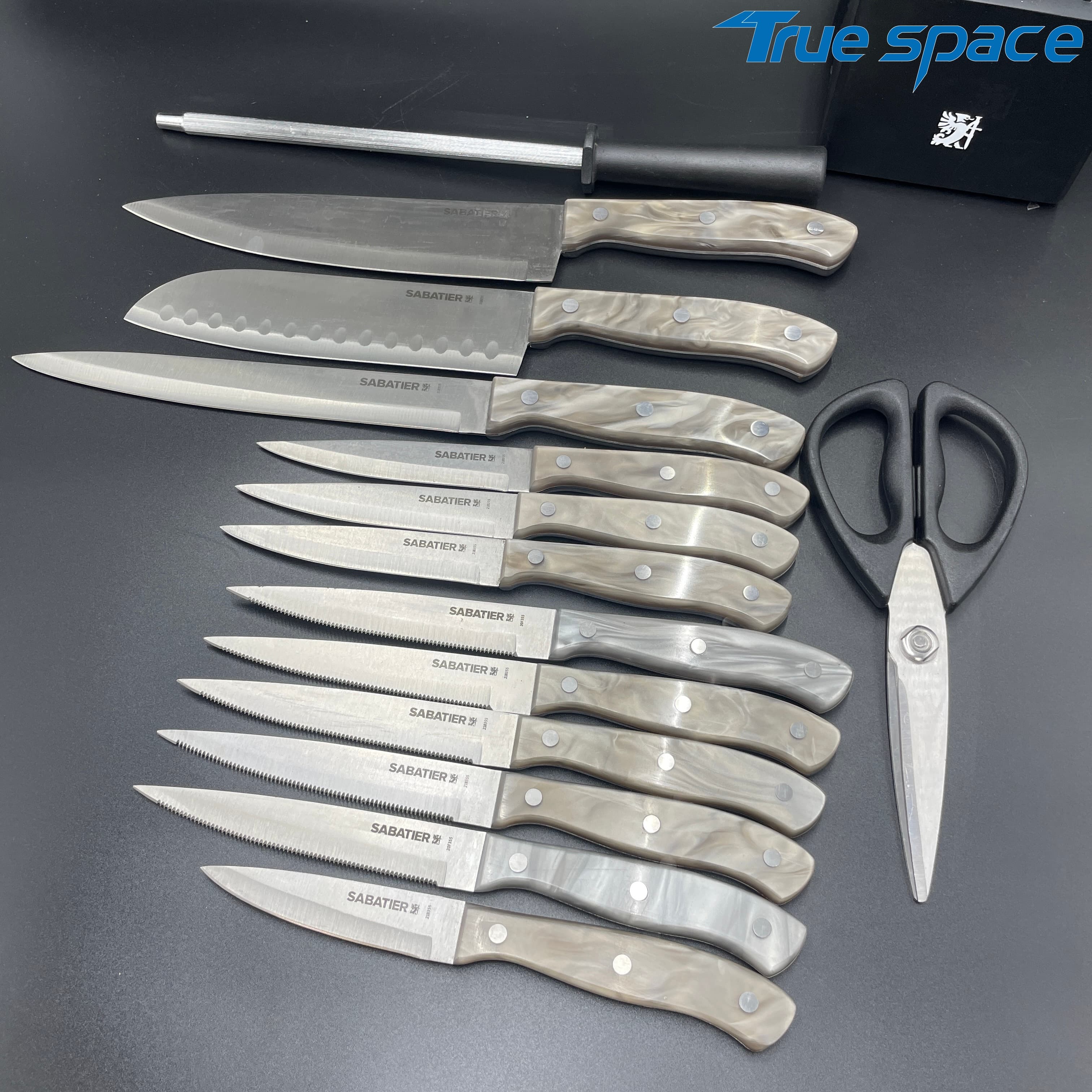 Best-selling Professional Chef Knife Set - 15-piece Stainless Steel Knife Set, with Plastic Handle - Image 12