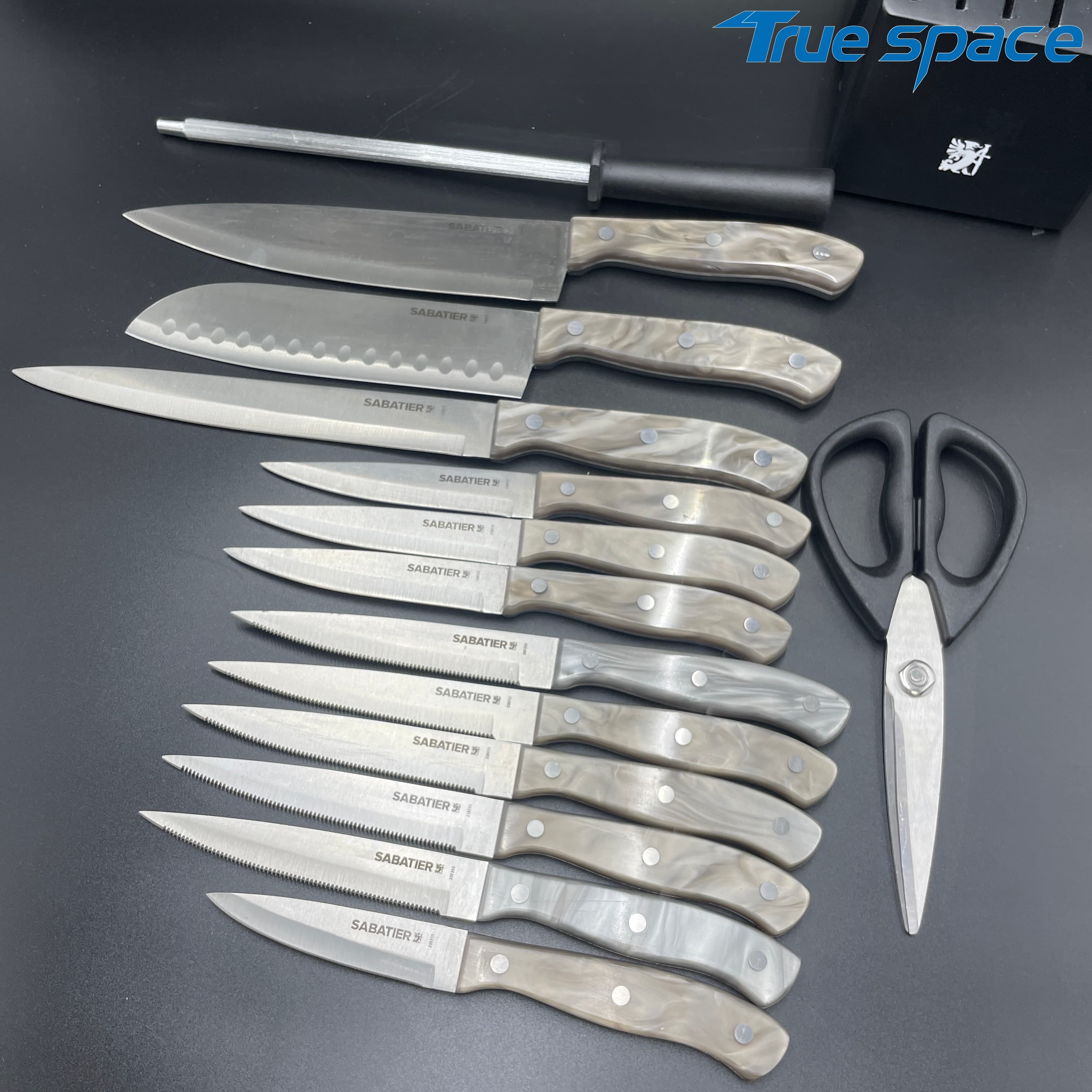 Best-selling Professional Chef Knife Set - 15-piece Stainless Steel Knife Set, with Plastic Handle - Image 15