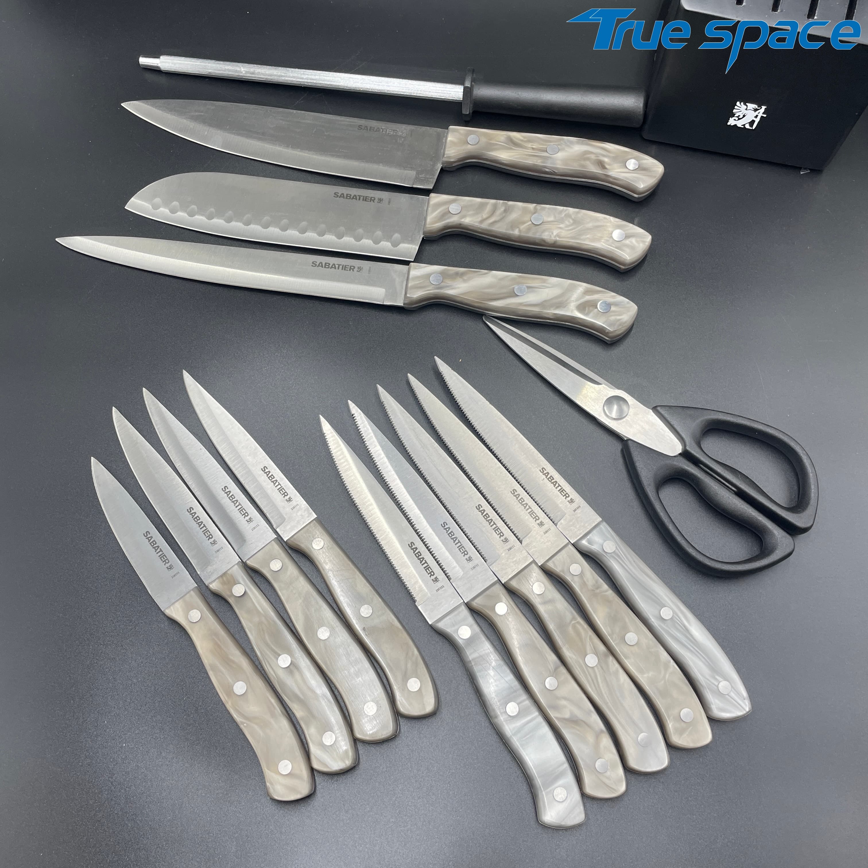 Best-selling Professional Chef Knife Set - 15-piece Stainless Steel Knife Set, with Plastic Handle - Image 16