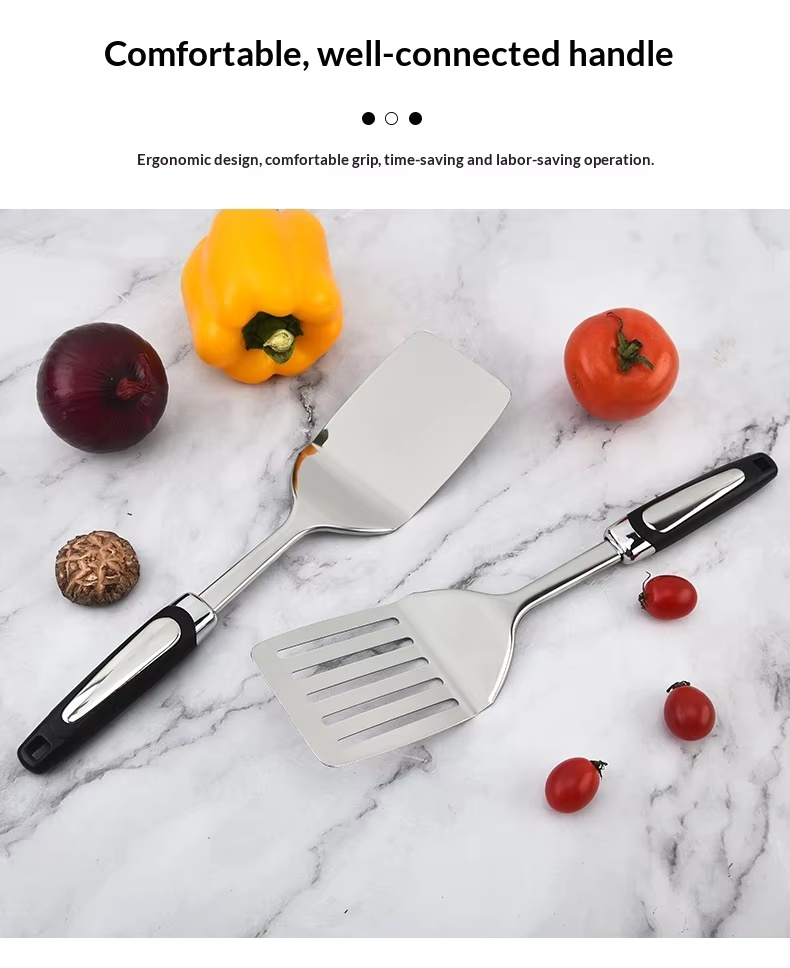 Factory Wholesale Stainless Steel Kitchenware 9 Piece Set Stir-fry Shovel Cooking Spatula Soup Spoon Colander-Modern Simplicity - Image 17