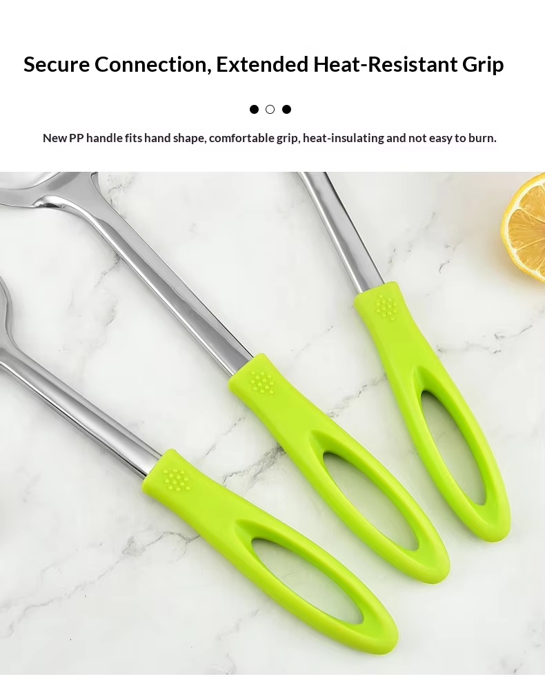 Factory Wholesale Stainless Steel Kitchen Utensils Nine-Piece Set Meat Fork Soup Spoon Spatula Anti-Slip High Temperature - Image 17