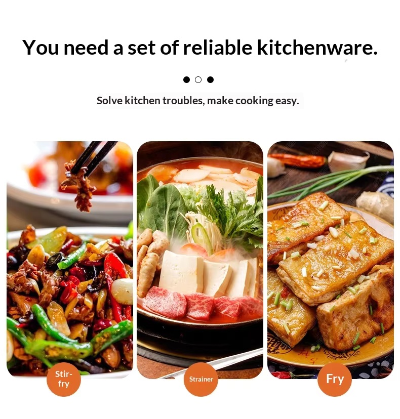 Factory Wholesale Stainless Steel Kitchen Utensils Nine-Piece Set Meat Fork Soup Spoon Spatula Anti-Slip High Temperature - Image 18