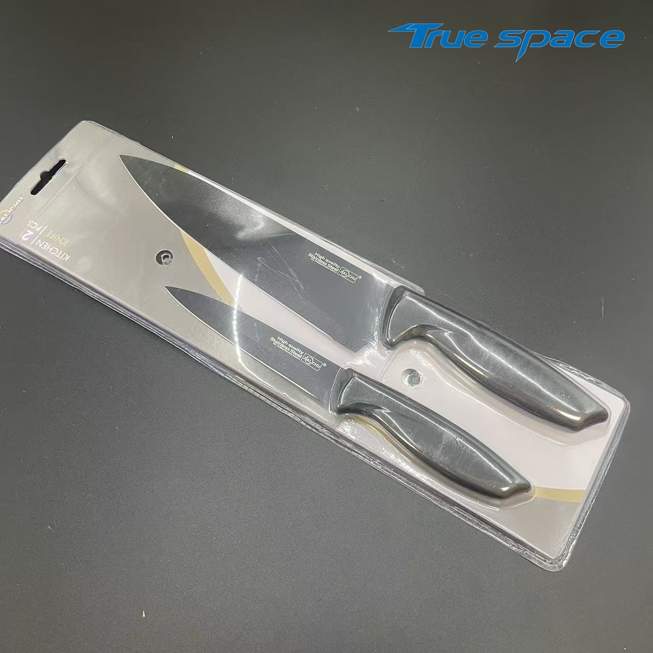 Two-piece Set of Stainless Steel Ultra-sharp Black-edge Kitchen Knives, Used for Cutting Fruits and Vegetables - Image 2