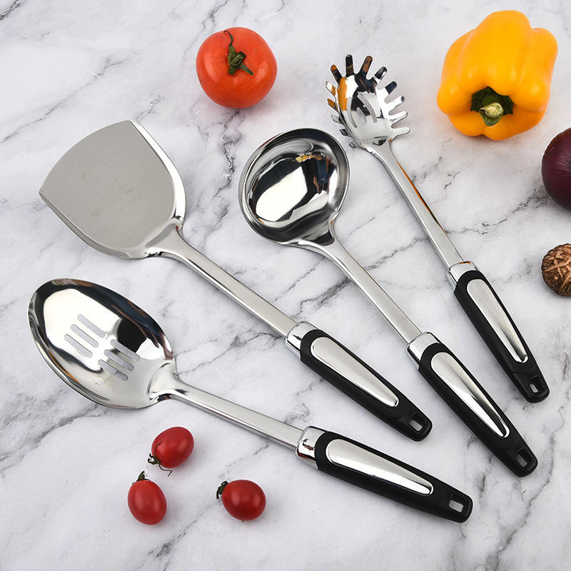Factory Wholesale Stainless Steel Kitchenware 9 Piece Set Stir-fry Shovel Cooking Spatula Soup Spoon Colander-Modern Simplicity - Image 2