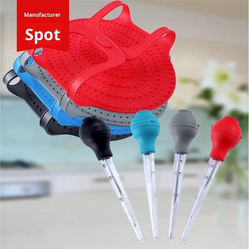 Barbecue Tool Turkey Silicone Basting Pump Plastic Handle Seasoning Tube Flavoring Needle Cleaning Brush Oil Drip Seasoning Pump - Image 2