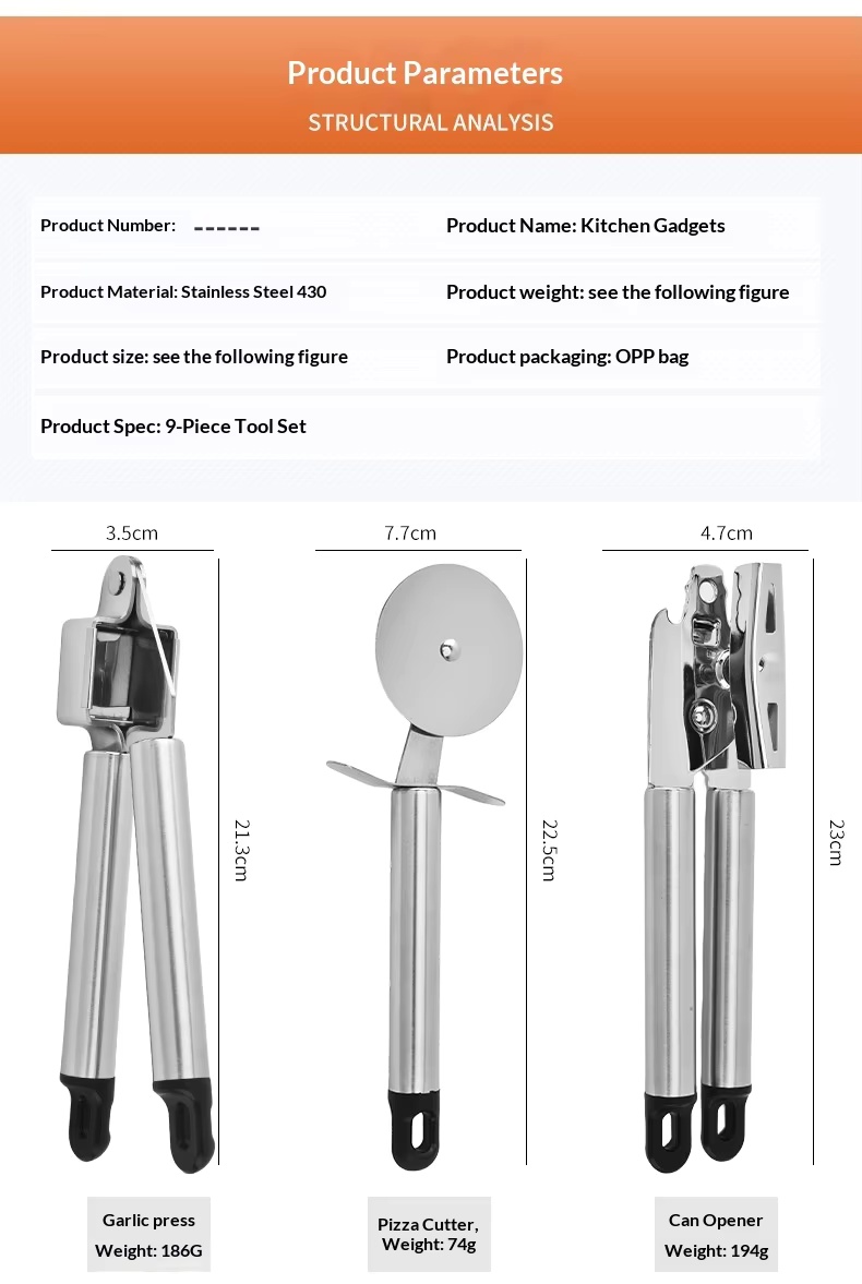 Preferred Stainless Steel 430 Baking Cake Shovel Kitchen Grater Cheese Pizza Knife Set - Image 20