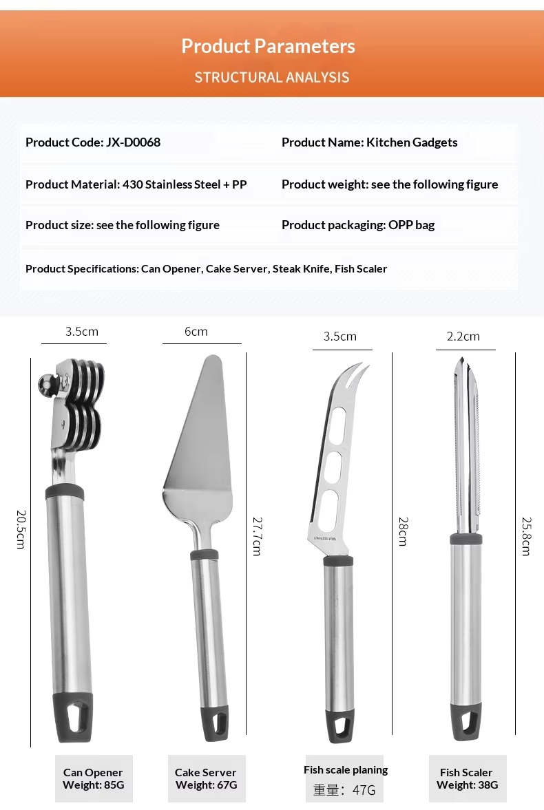 Stainless Steel Kitchen Small Appliances: Can Opener, Cake Spatula, Fish Scale Scraper, Household Kitchen Tools - Image 22