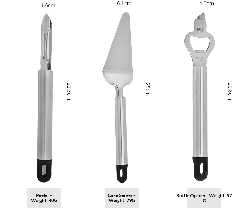 Preferred Stainless Steel 430 Baking Cake Shovel Kitchen Grater Cheese Pizza Knife Set - Image 22