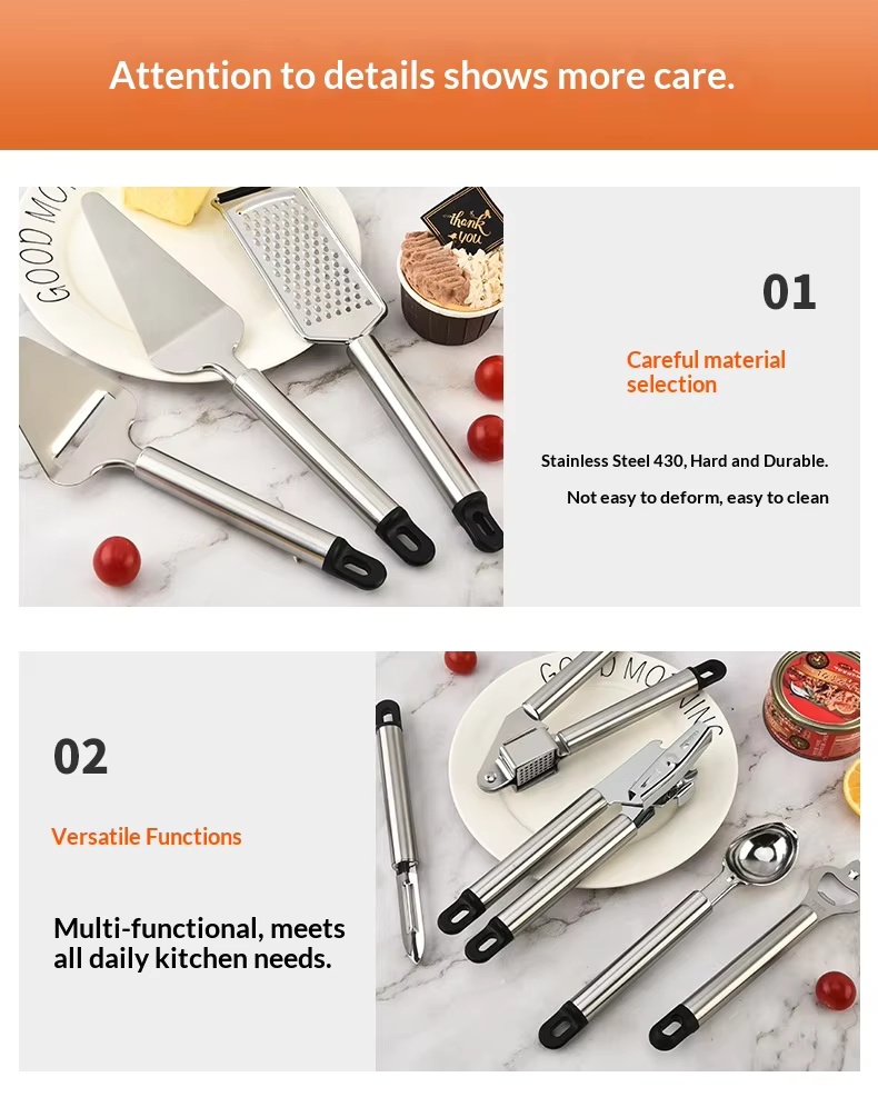 Preferred Stainless Steel 430 Baking Cake Shovel Kitchen Grater Cheese Pizza Knife Set - Image 23