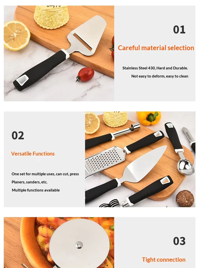 Cheese Grater Pizza Cut for Kitchen Gadget Knife Grater Ice Cream Spoon Multifunctional Homemade Stainless Steel 430 - Image 25
