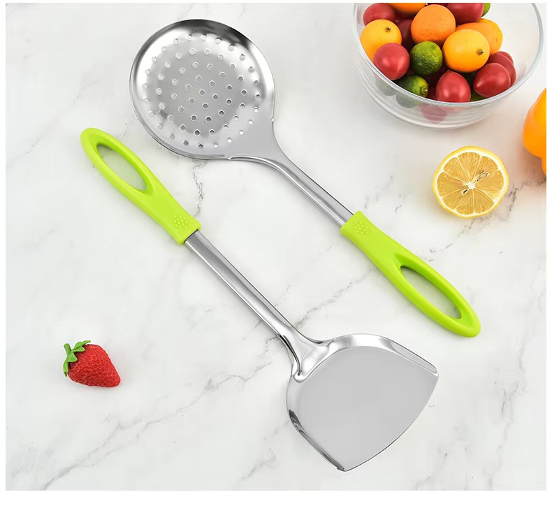 Factory Wholesale Stainless Steel Kitchen Utensils Nine-Piece Set Meat Fork Soup Spoon Spatula Anti-Slip High Temperature - Image 27