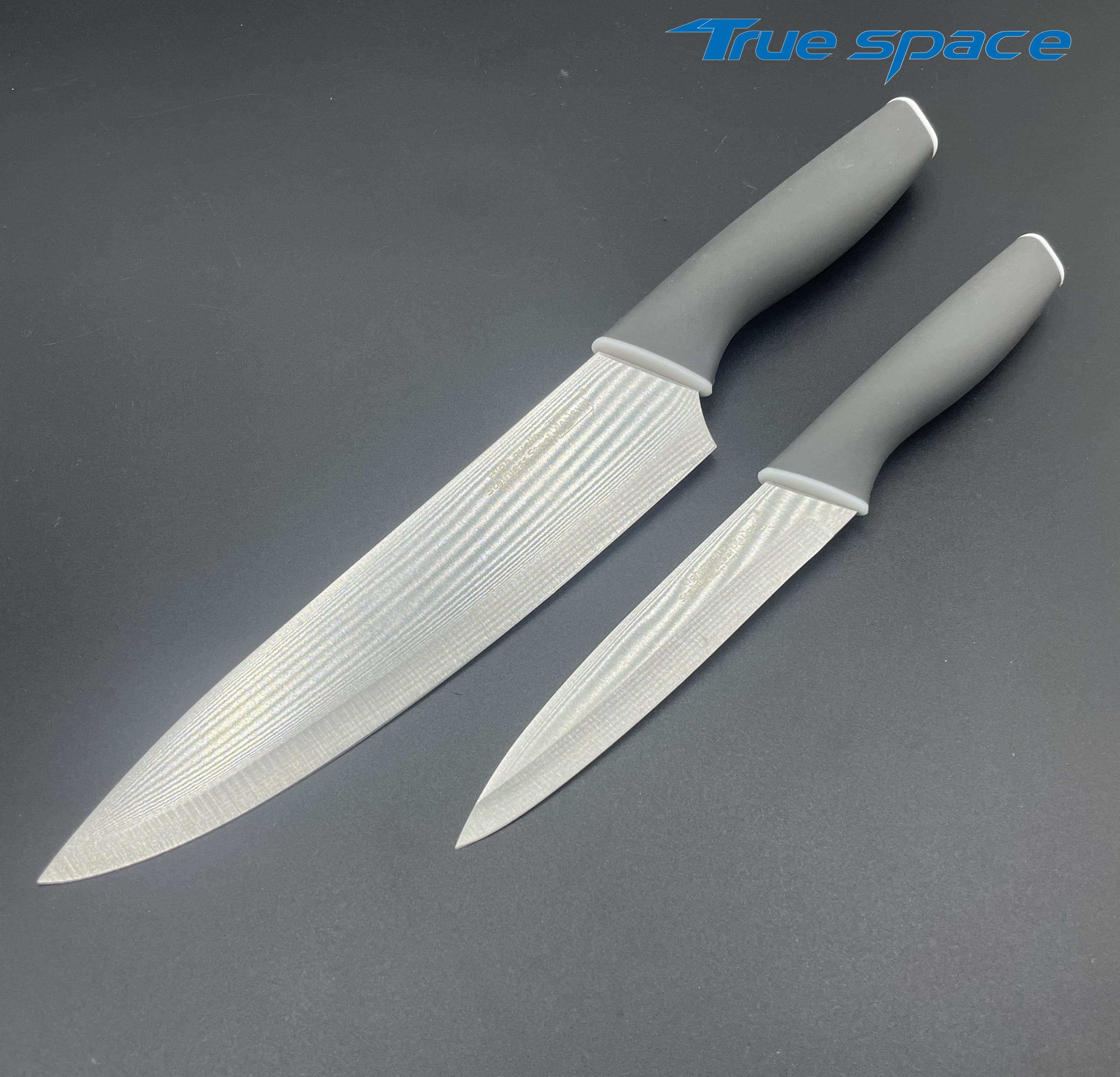 2 Pieces Stainless Steel Chef Knife Set with Ergonomic Plastic Handle - Image 3