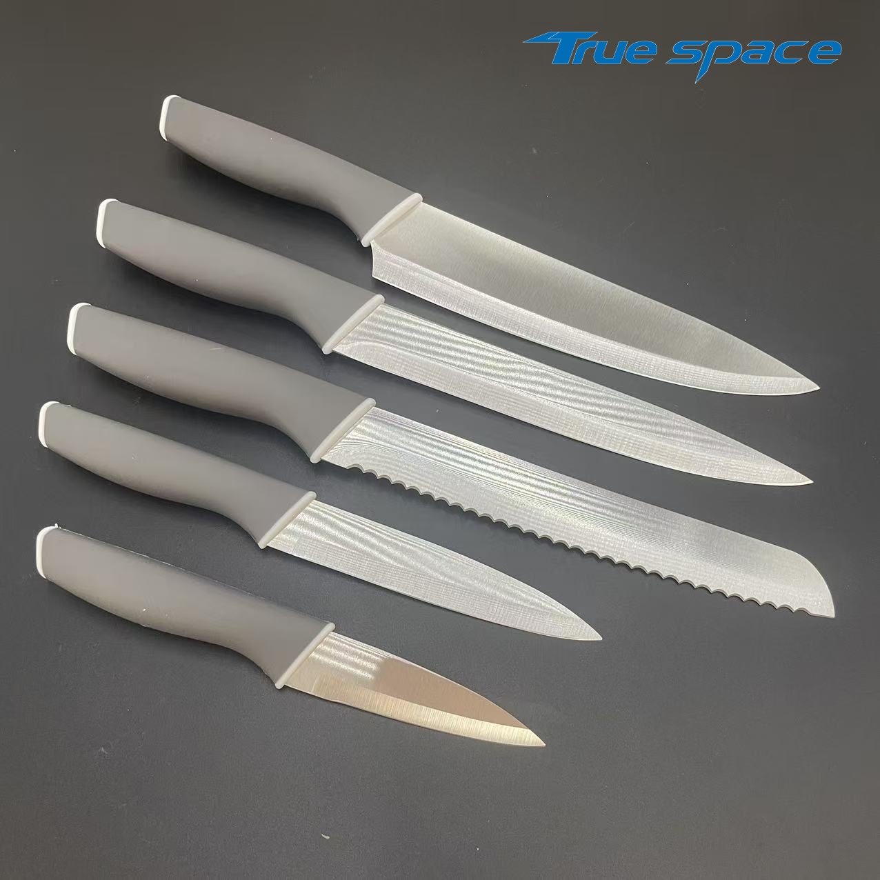Factory Wholesale Black New PP Handle 5PCS Kitchen Chef Multi-functional Practical Cutter , Bread Slicer Knife, Fruit Knife - Image 3