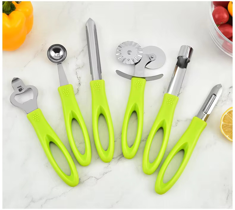 Kitchen Gadgets 15-Piece Manual Set Can Opener Ice Cream Grater Cutter Rolling Pin Garlic Press Large-Hole Handle - Image 31