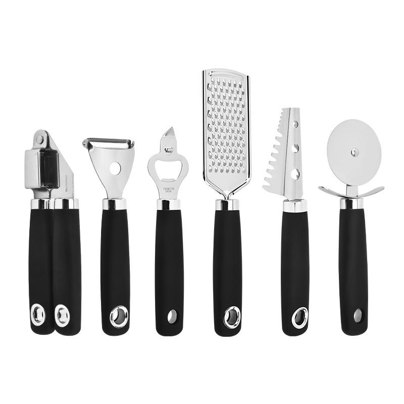 Hand-held Manual Stainless Steel Garlic Grinder Peeler Grater Kitchen Gadget Set Multi-Function 6-Piece - Image 4