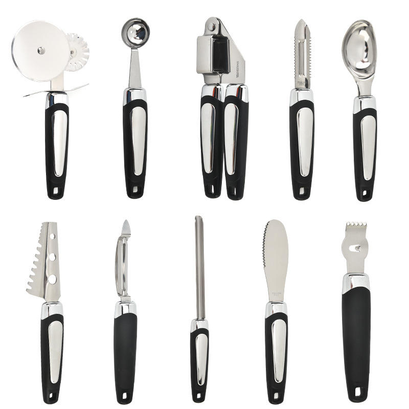 Stainless Steel Manual Kitchen Gadget Set Household Garlic Press Ice Cream Spoon Cutter Fish Scale Planer Tools Wholesale - Image 4