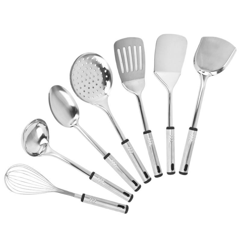 Stainless Steel 7-Piece Cookware Set Measuring Spoon Soup Egg Beater-Stainless Steel 430 Hand Grip - Image 4
