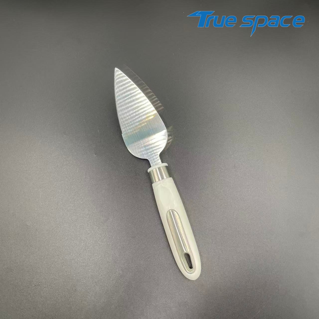 8-Piece Cake Server Spatula Set – White Handle, Engraved "CAKE" Design for Dessert Serving - Image 5