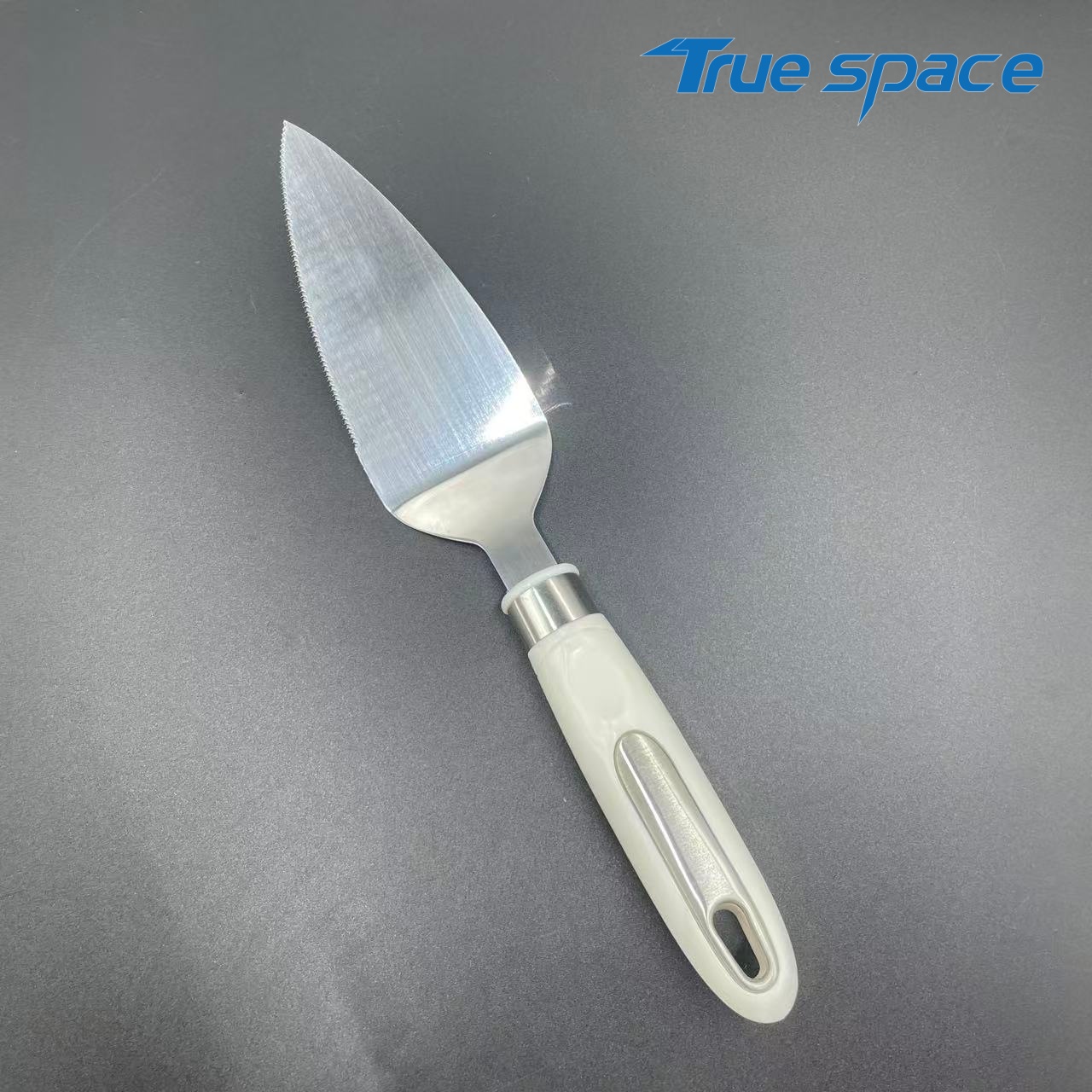 8-Piece Cake Server Spatula Set – White Handle, Engraved "CAKE" Design for Dessert Serving - Image 9